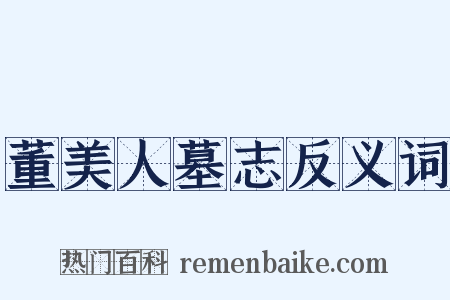 董美人墓志反义词是什么意思的图片